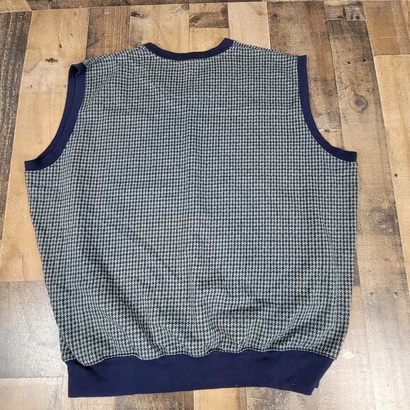 Polo Golf Ralph Lauren Houndstooth Vest Pullover Sweater V Neck Mens‎ XL Vintage - Picture 4 of 9